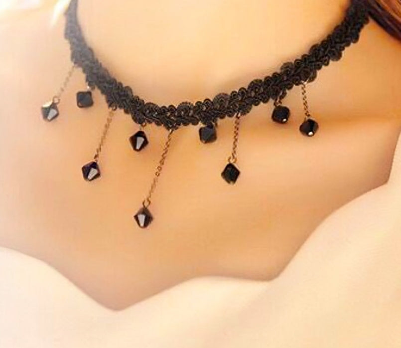 Water Drop Tassel Choker Necklace